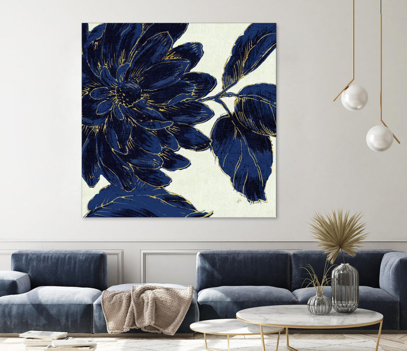 Œuvre d’art murale Giant Art « Indigo Garden I » 72 x 72
