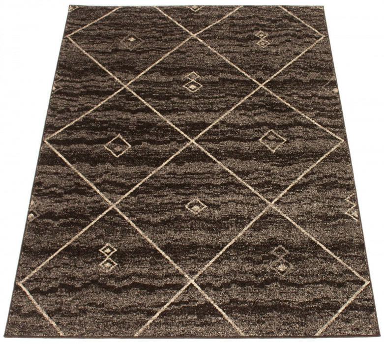 Tapis Grande Marron / Ivoire 3pi 11 po X 5pi 7po