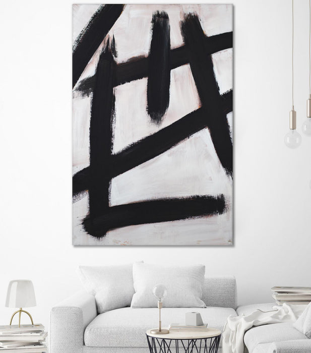 Œuvre d’art murale Giant Art « Ink Strokes » 84 x 54