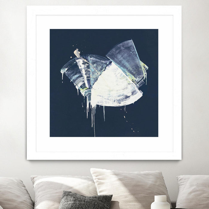 Œuvre d’art murale encadrée blanche et mate « Bells In Motion » 30 x 30
