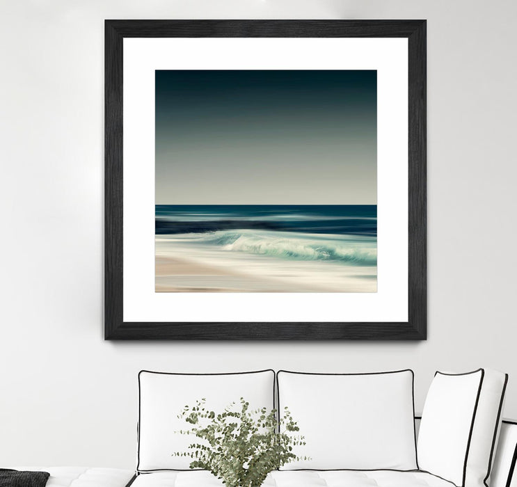 Œuvre d’art murale encadrée noire et mate « Cristal Surf » 30 x 30