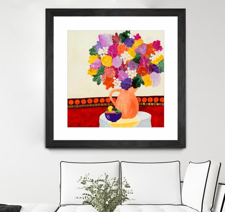 Œuvre d’art murale encadrée noire et mate « Taking In The Love » 30 x 30