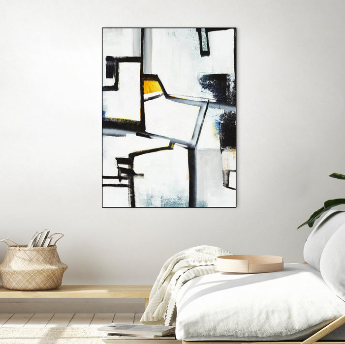 Œuvre d'art murale sur toile encadrée noire « The A Line Ii » 18 x 24