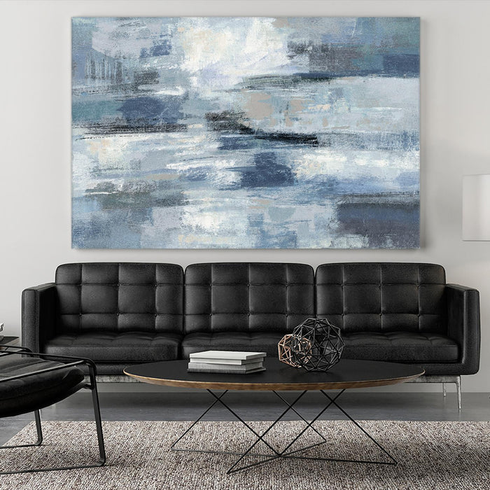 Œuvre d’art murale Giant Art « Clear Water Indigo And Gray » 72 x 48
