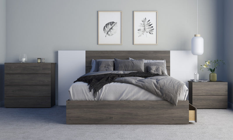 Commode verticale Nordika à 4 tiroirs - gris écorce