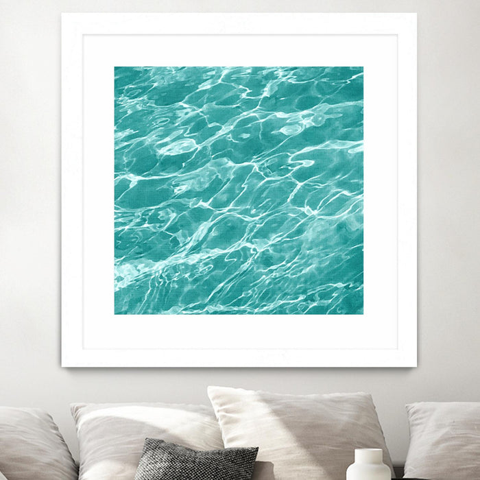 Œuvre d’art murale encadrée blanche et mate « Ripple I » 30 x 30
