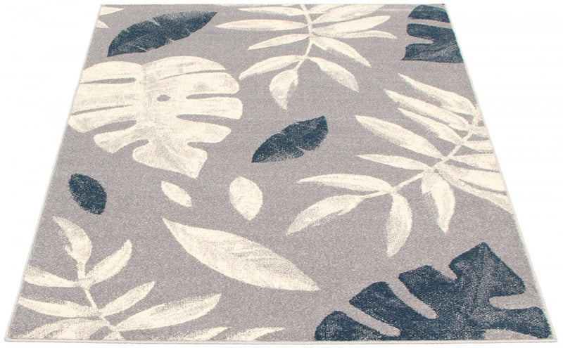 Carpette Palta argent-couleur pétrole - 7 pi 10 pox 10 pi 2 po