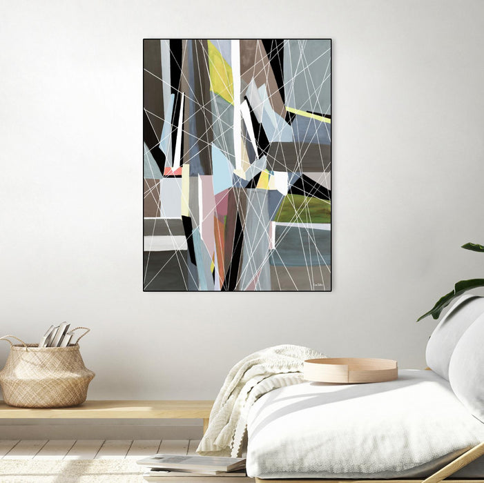 Œuvre d’art murale sur toile encadrée noire « Oceanrain » 24 x 32