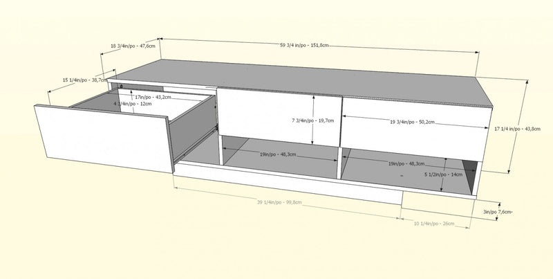 Meuble pour téléviseur Nordika de 60 po - noyer