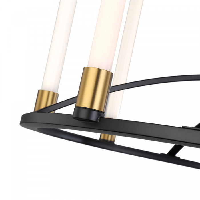 Lustre Infiniti noir et laiton mat à 8 ampoules à DEL intégrées