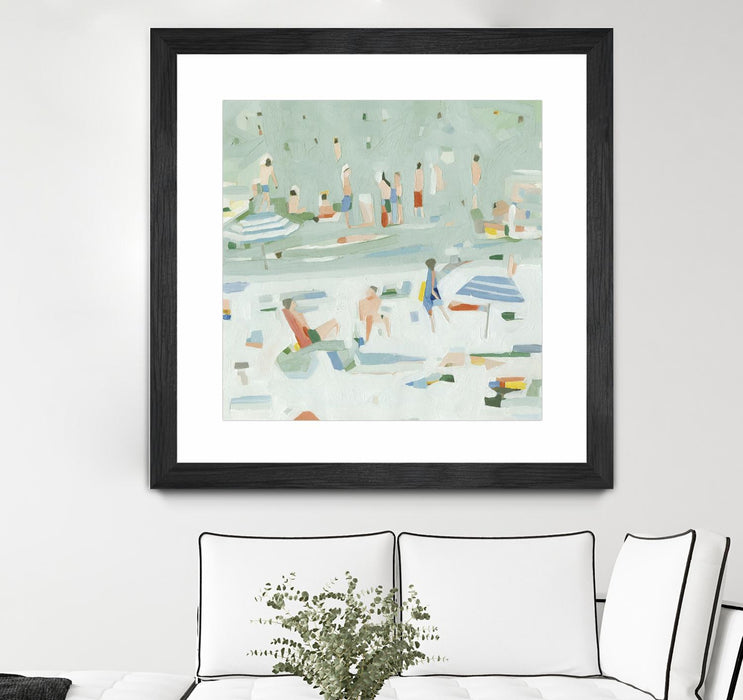 Œuvre d’art murale encadrée noire et mate « Summer Confetti Ii » 30 x 30