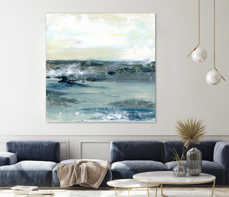 Œuvre d’art murale Giant Art « Coastal Blues I » 54 x 54