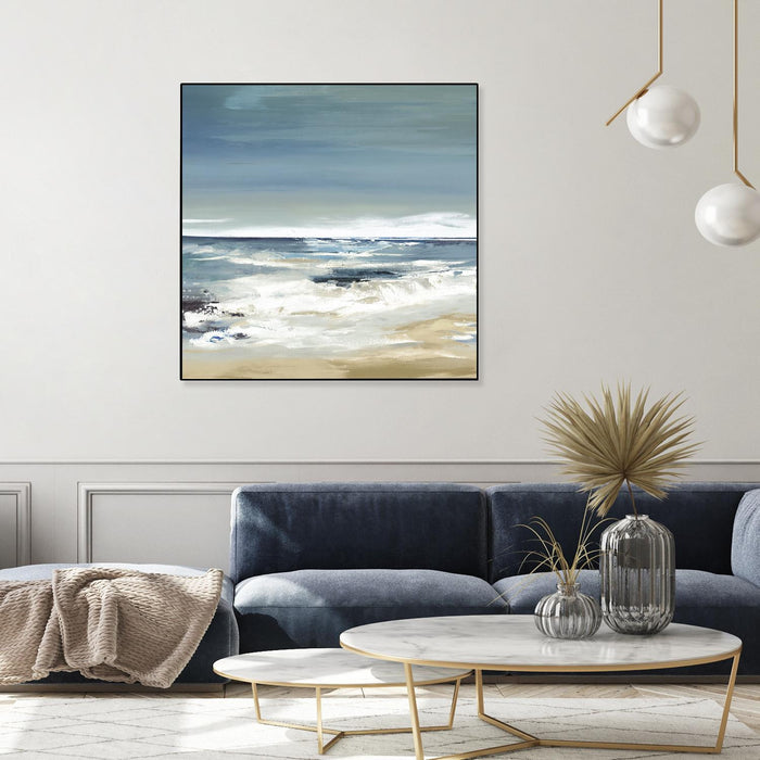 Œuvre d’art murale sur toile encadrée noire « East Coast Ii » 20 x 20