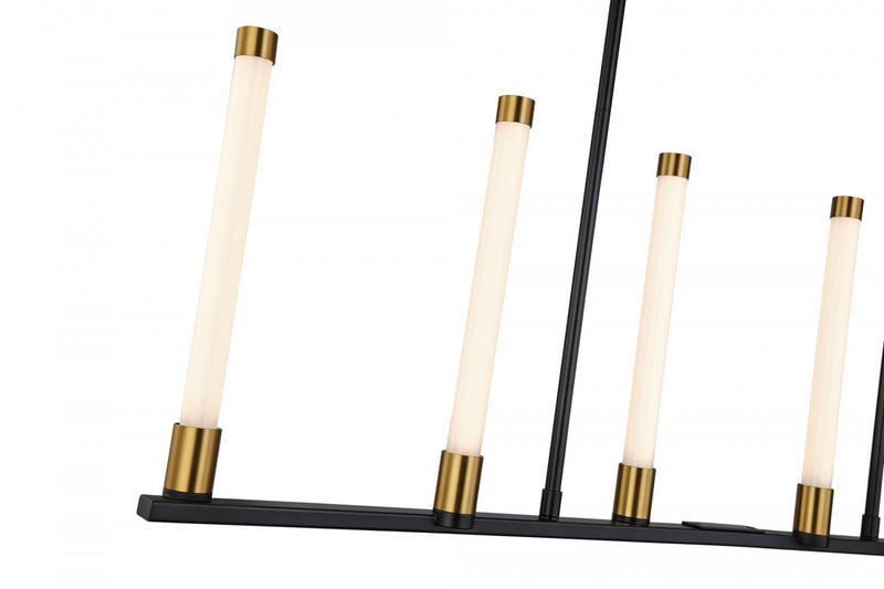 Luminaire pour îlot Infiniti noir et laiton mat à 6 ampoules à DEL intégrées
