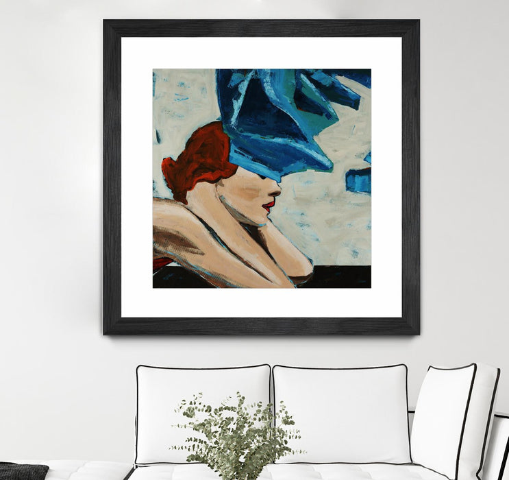 Œuvre d’art murale encadrée noire et mate « On The Rocks » 30 x 30