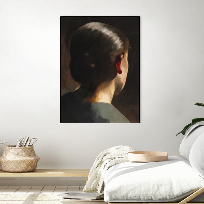 Œuvre d’art murale sur toile encadrée noire « Ines » 24 x 32