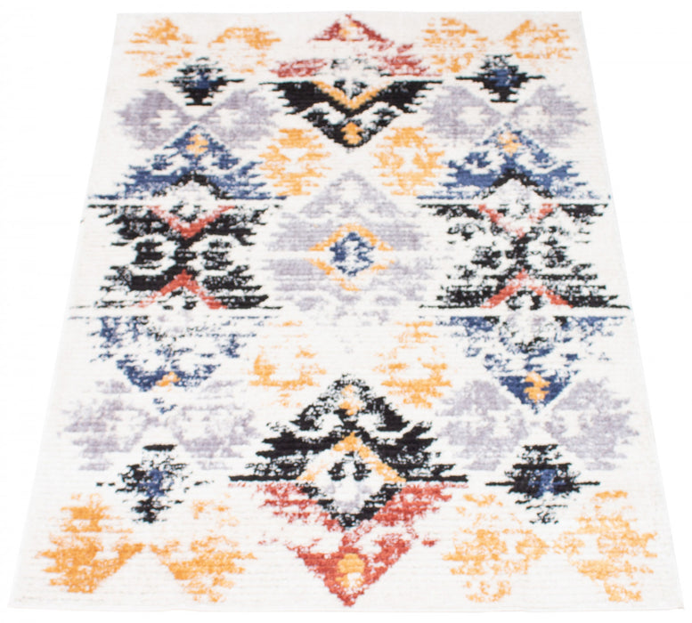 Carpette Paloma Kashkuli blanche - 5 pi 3 po x 7 pi 3 po