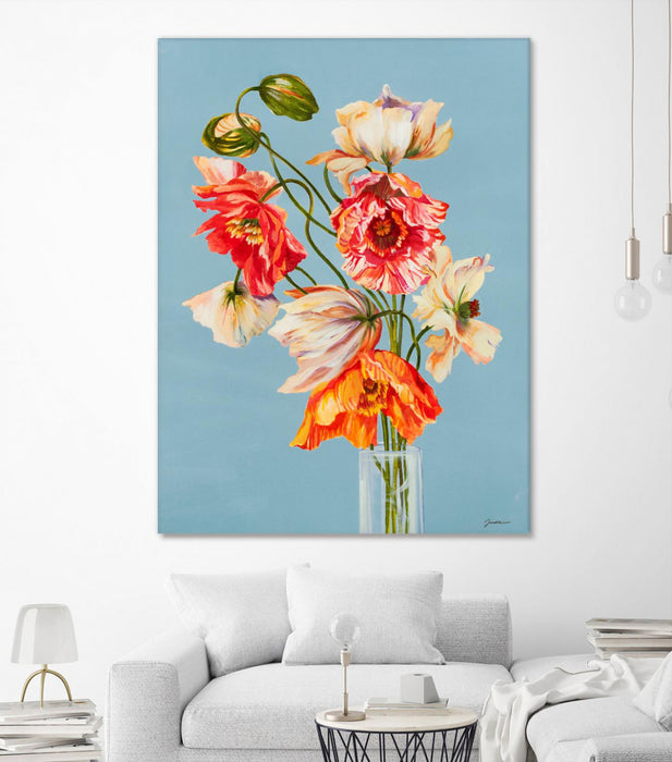 Œuvre d’art murale Giant Art « Paper Poppies » 72 x 54
