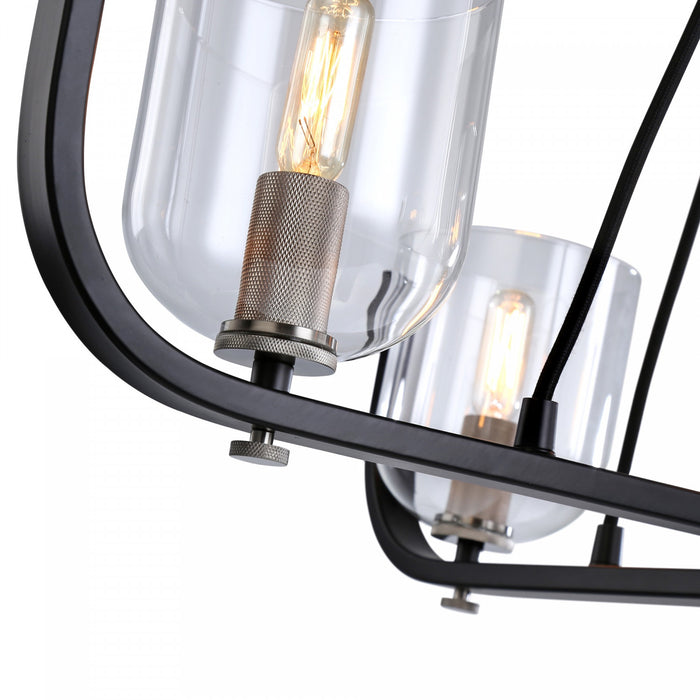 Lustre Cheshire noir et nickel à 5 ampoules