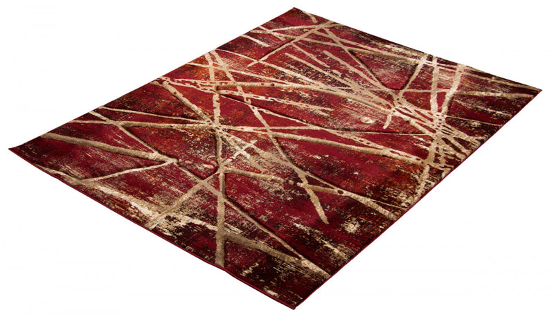 Carpette Cherokee rouge - 5 pi 3 po x 7 pi 3 po