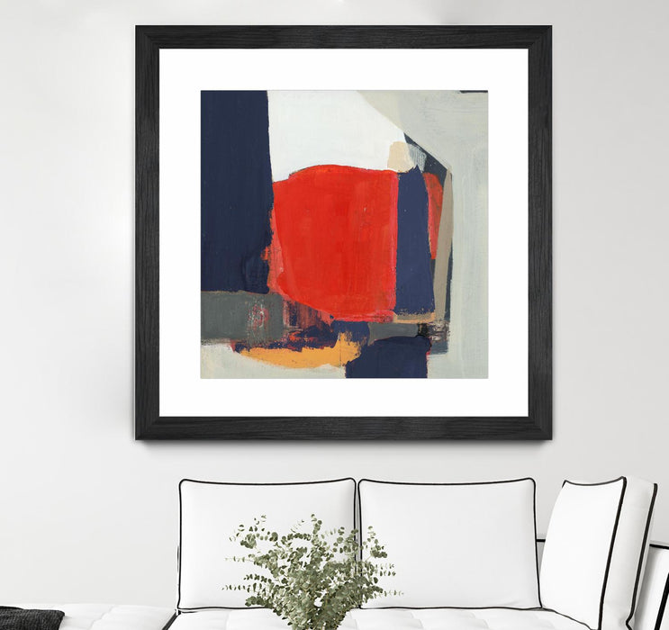 Œuvre d’art murale encadrée noire et mate « Orange Crush V6 » 30 x 30