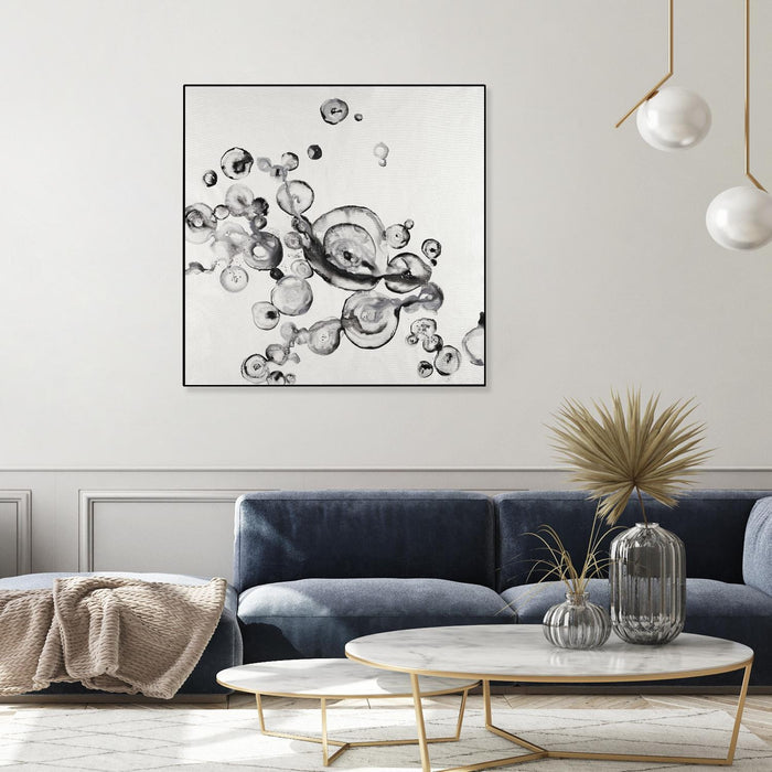 Œuvre d'art murale sur toile encadrée noire « Transparent Onyx » 20 x 20