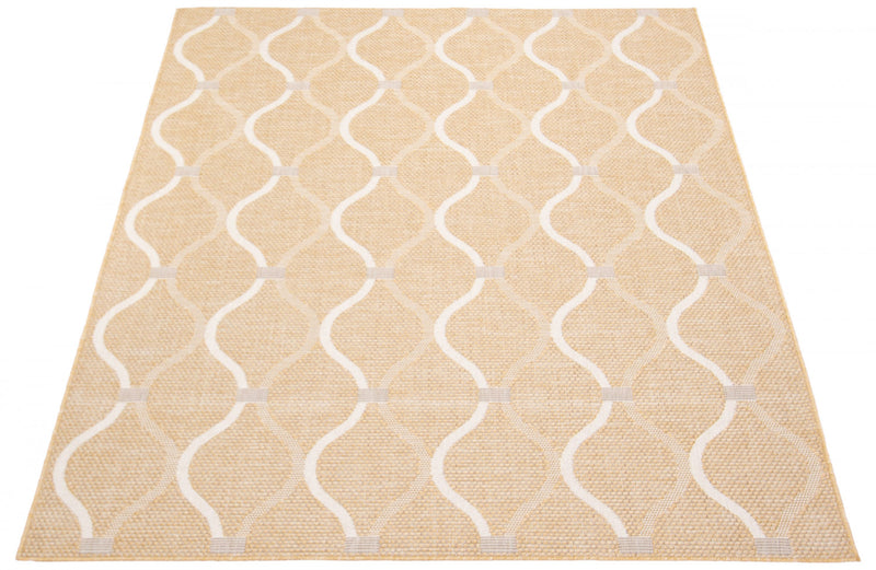 Carpette Neisha Abstract dorée 6 pi 7 po x 9 pi 6 po