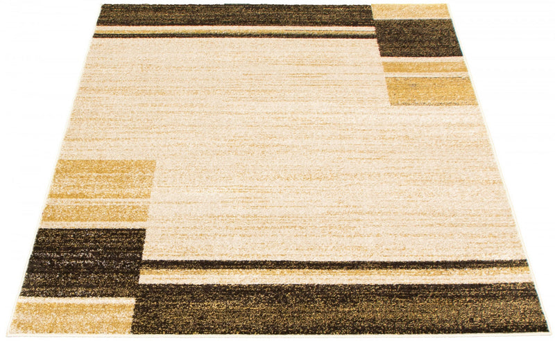 Carpette Aya ivoire-brune - 3 pi 11 pox 5 pi 7 po