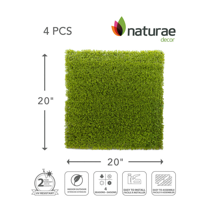 Panneau de feuillage 20 po x 20 po cèdre artificiel 4 pièces