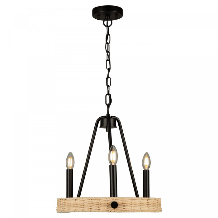 Lustre Perris noir à 3 ampoules