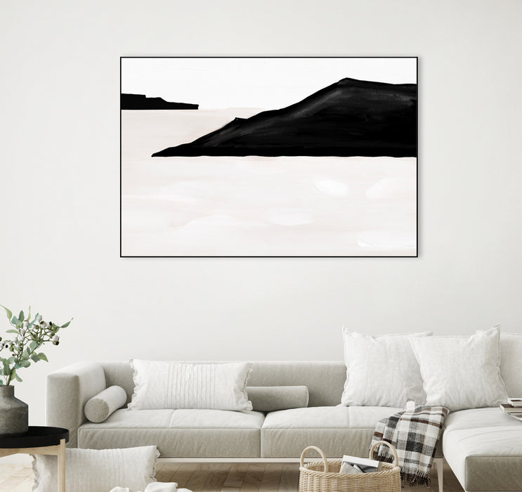 Œuvre d'art murale sur toile encadrée noire « Black Mountains » 36 x 24