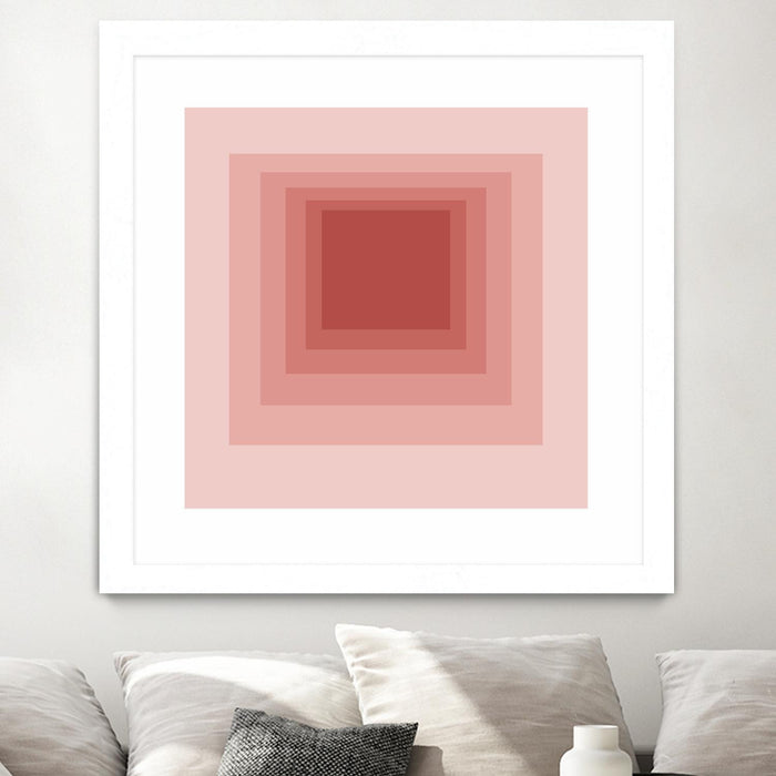Œuvre d’art murale encadrée blanche et mate « After Josef O » 36 x 36