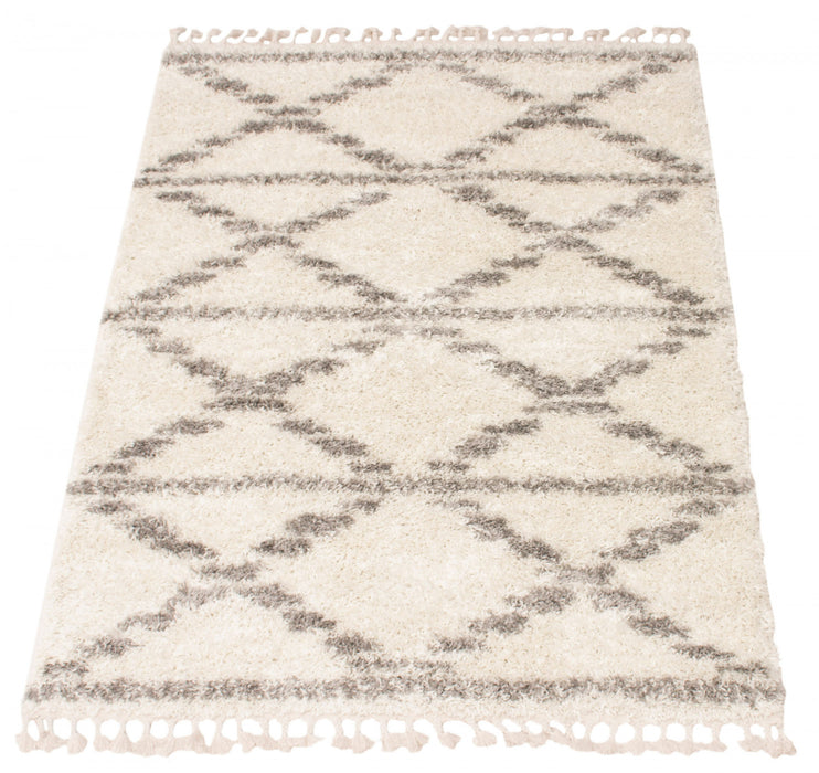 Carpette à poil long Helma Liv crème 3 pi 11 po x 5 pi 11 po