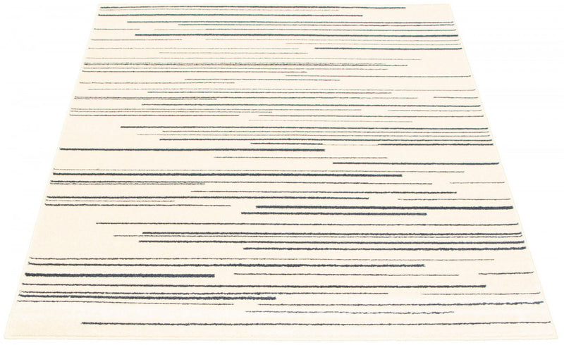 Carpette Faith crème-couleur pétrole - 7 pi 10 pox 10 pi 2 po