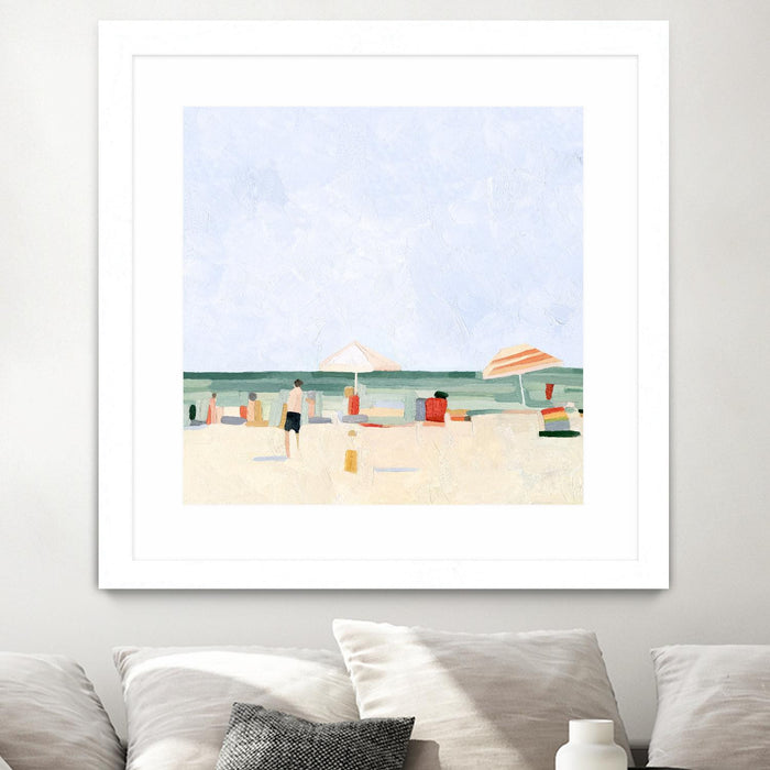 Œuvre d’art murale encadrée blanche et mate « Family Vacation Ii » 36 x 36