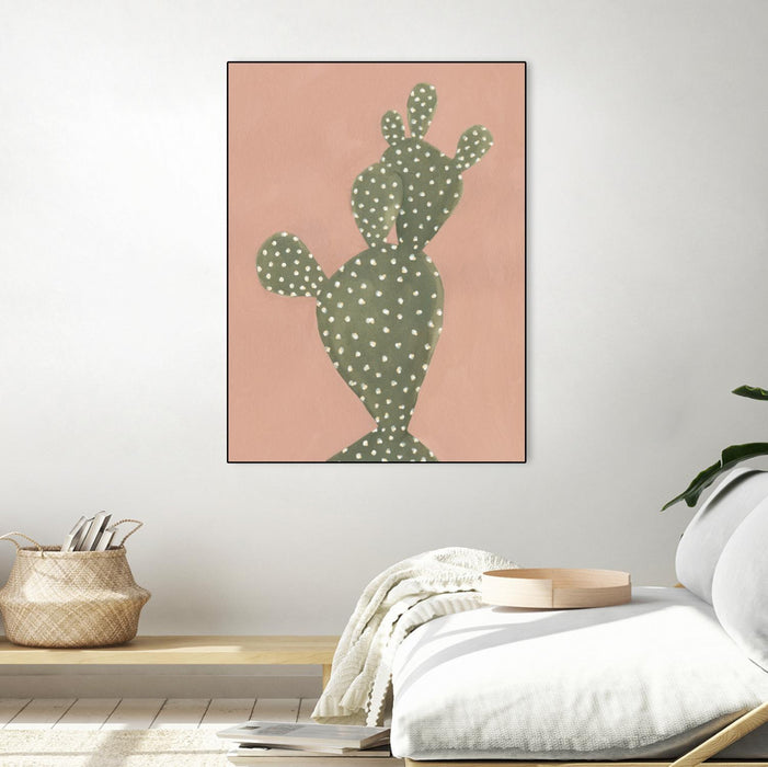 Œuvre d'art murale sur toile encadrée noire « Coral Cacti Ii » 18 x 24