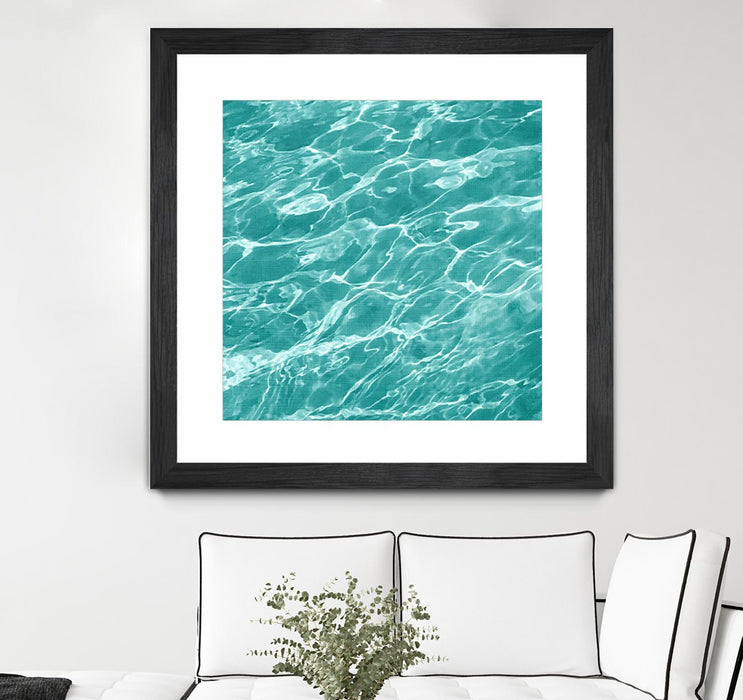 Œuvre d’art murale encadrée noire et mate « Ripple I » 36 x 36