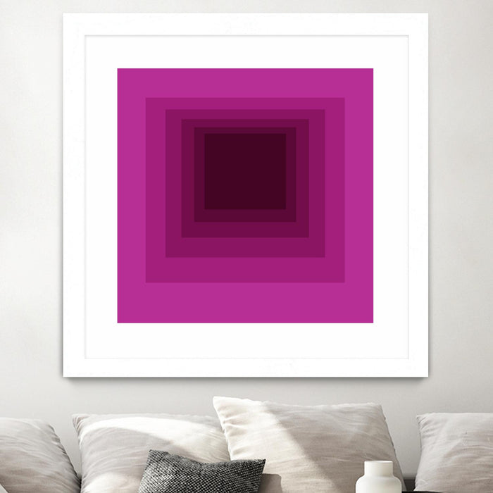 Œuvre d’art murale encadrée blanche et mate « After Josef G » 30 x 30