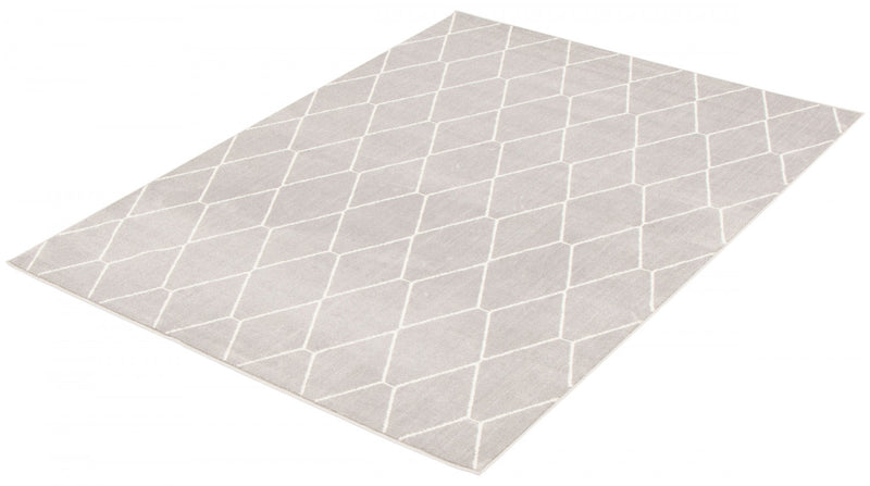 Carpette August griseblanche 6 pi 7 po x 9 pi 6 po