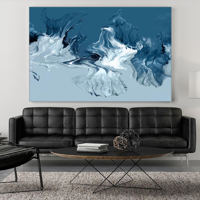Œuvre d’art murale Giant Art « Azure Marble I » 72 x 48