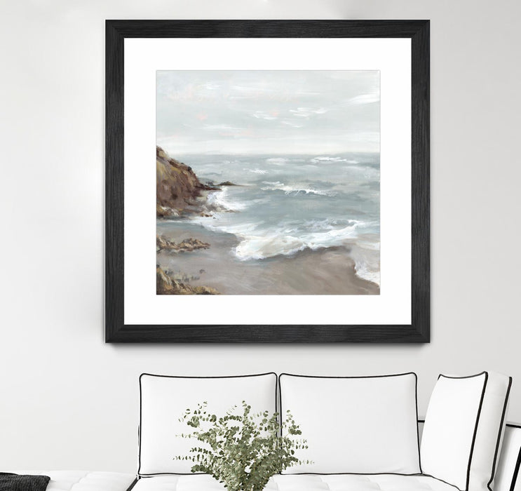 Œuvre d’art murale encadrée noire et mate « Beautiful Bay » 36 x 36