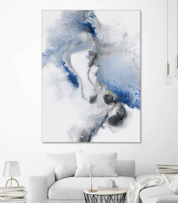 Œuvre d’art murale Giant Art « Watercolour Blue Ii » 72 x 54