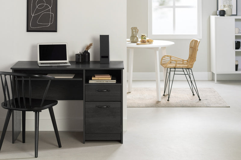 Bureau Tassio avec plateau pour clavier - chêne gris 