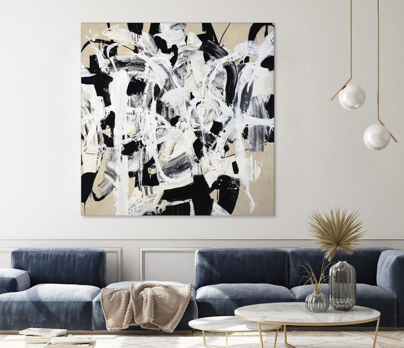 Œuvre d’art murale Giant Art « Talking Out Of Both Sides » 54 x 54