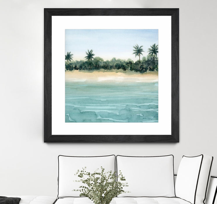 Œuvre d’art murale encadrée noire et mate « Paradis Ii » 30 x 30