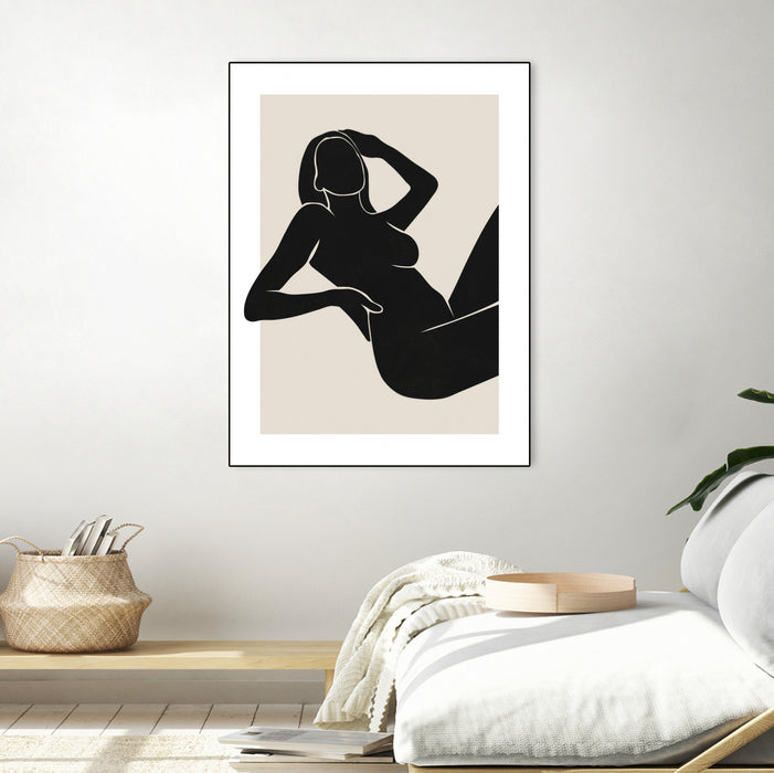 Œuvre d'art murale sur toile encadrée noire « Untitled » 24 x 32