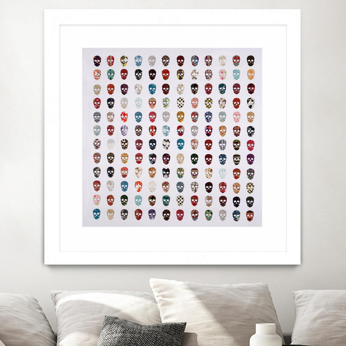 Œuvre d’art murale encadrée blanche et mate « Gorgeous Crowd » 30 x 30