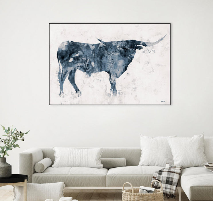 Œuvre d’art murale sur toile encadrée noire « Longhorn V2 » 36 x 24