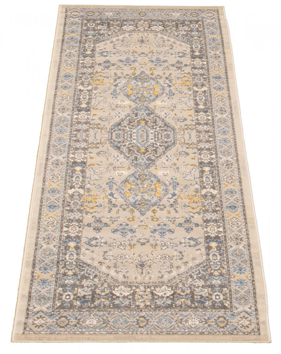 Carpette Sabra bleu - 2 pi 7 pox 8 pi 0 po