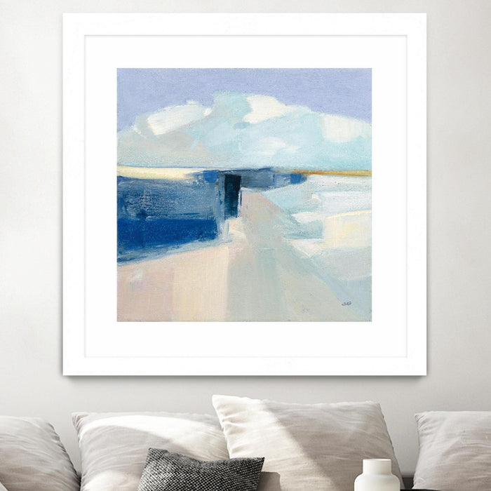 Œuvre d’art murale encadrée blanche et mate « Sand And Sky » 36 x 36